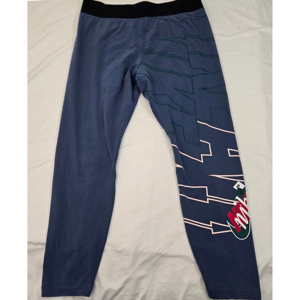 Nike Mens XXL Leggings Blue Graphic Athletic Running Training Pants